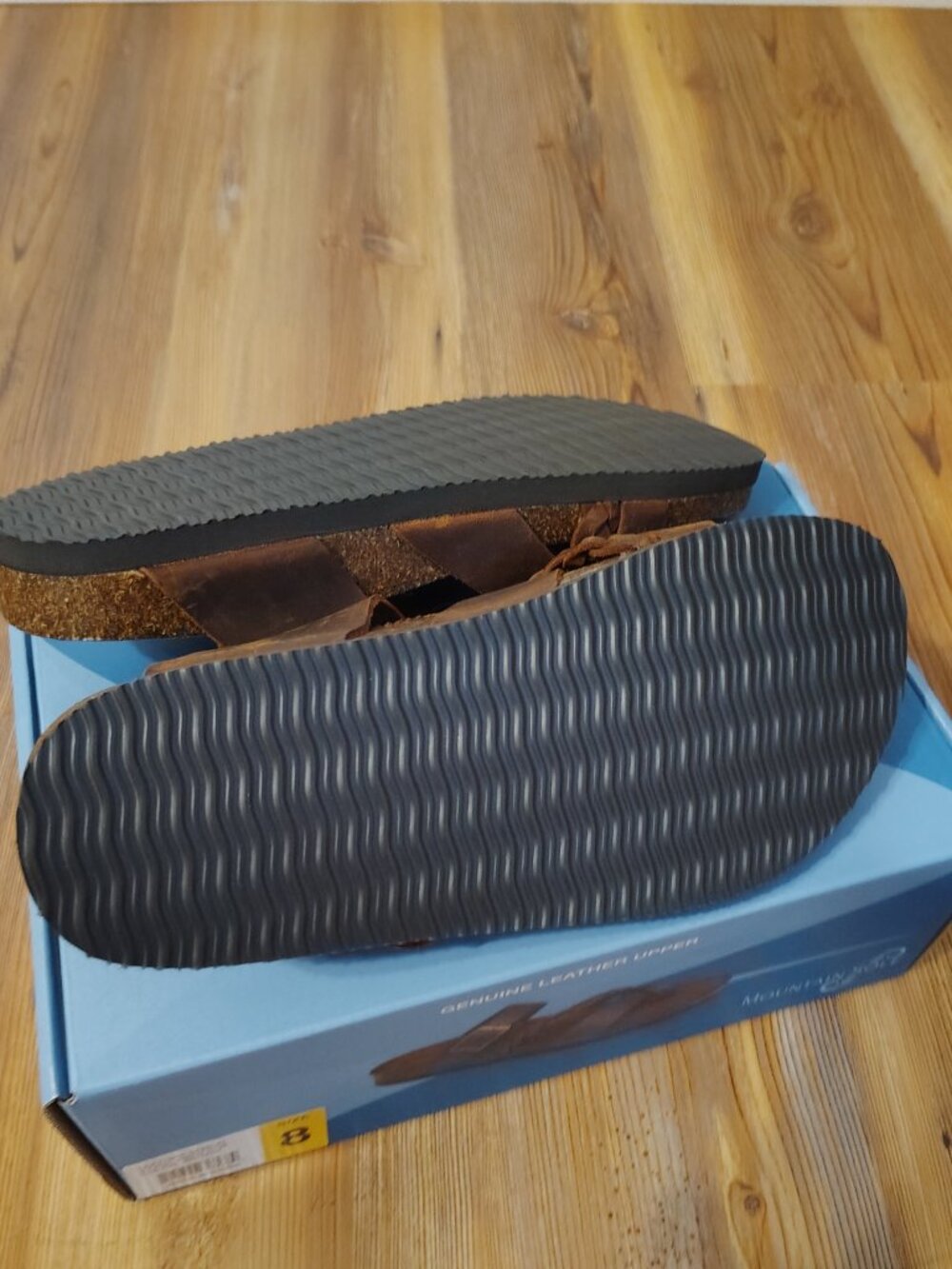 Mountain Sole Women's Dark Brown Braided Leather Footbed Sandals Size 8 NIB NWT - Picture 6 of 9